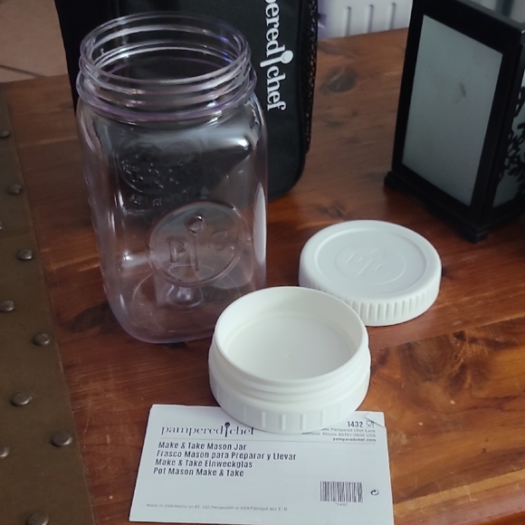 Pampered Chef Make & Take Mason Jar w/ Snack Jar And Bag - Picture 6 of 14